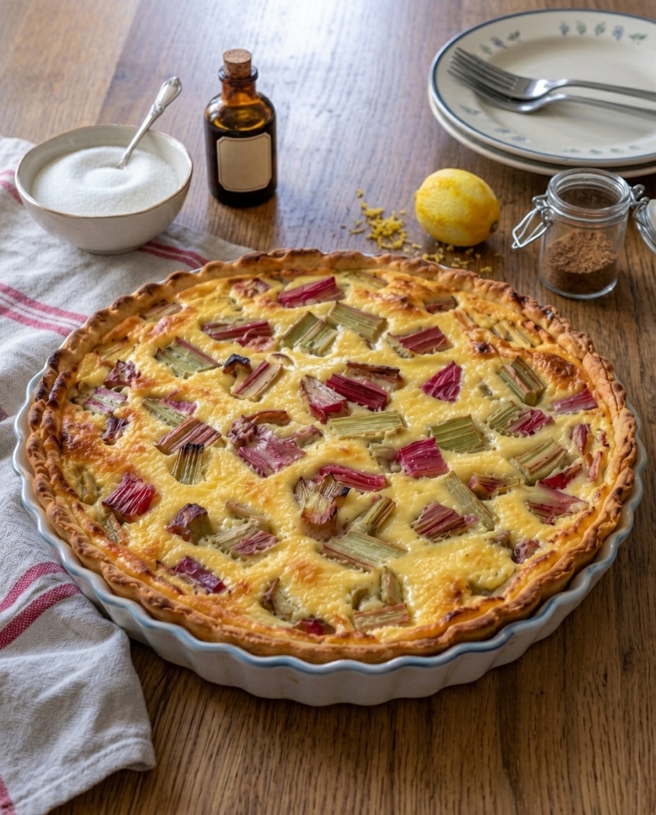 Tarte à la Rhubarbe : une recette fondante, crémeuse et facile