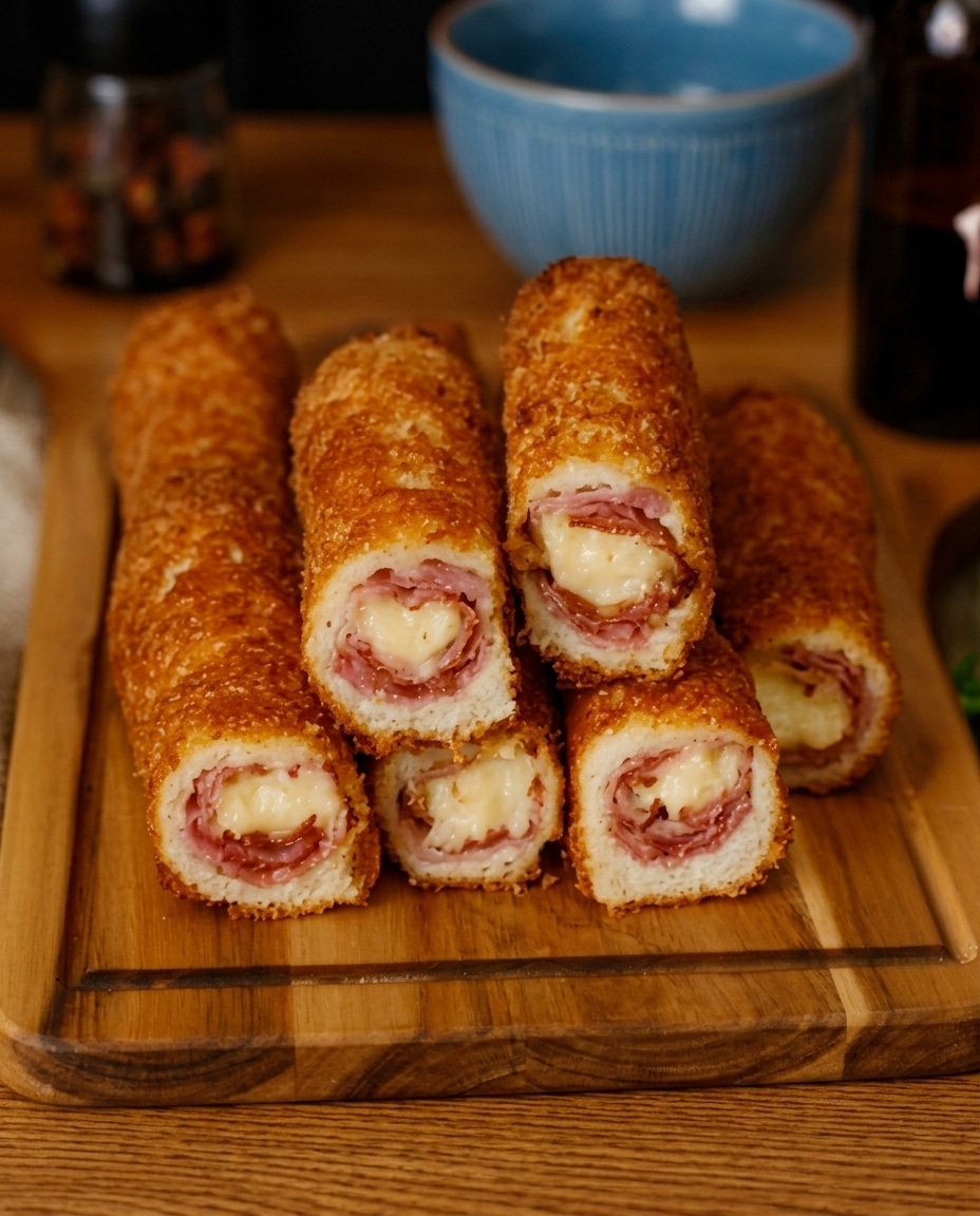 Rouleaux de Pain de Mie au Jambon et au Fromage : une recette croustillante