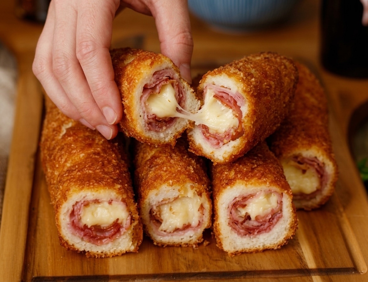 Rouleaux de Pain de Mie au Jambon et au Fromage : une recette croustillante et fondante