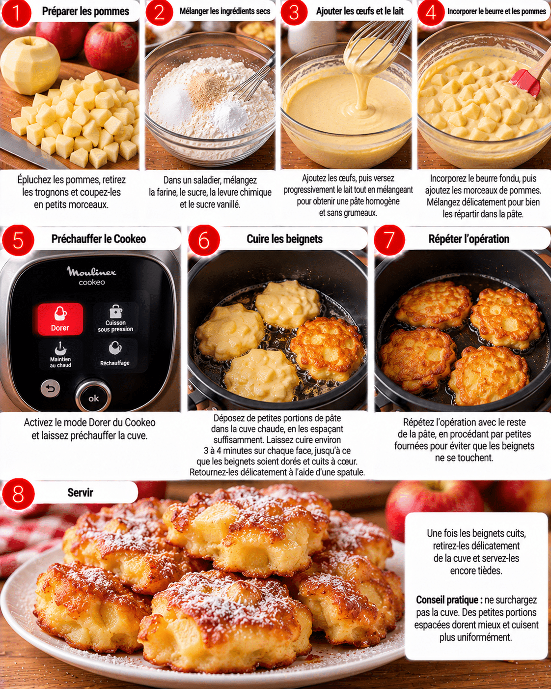 Guide de Préparation : Beignets aux pommes au Cookeo : avec ou sans sucre dessus ?