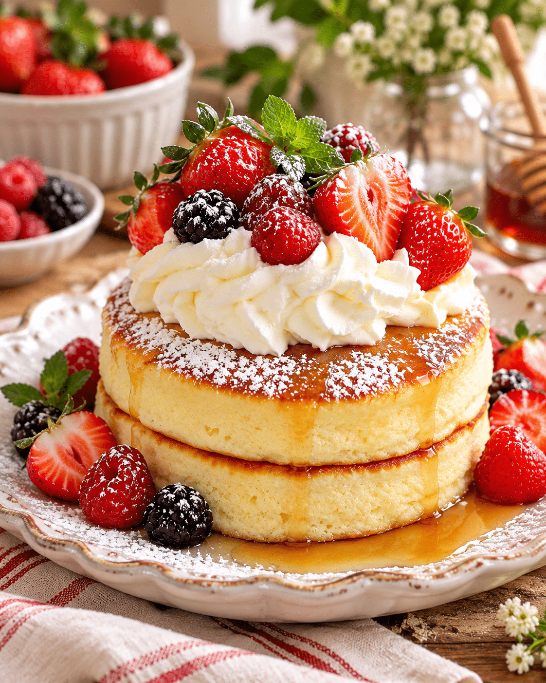 Pancakes japonais soufflés ultra moelleux
