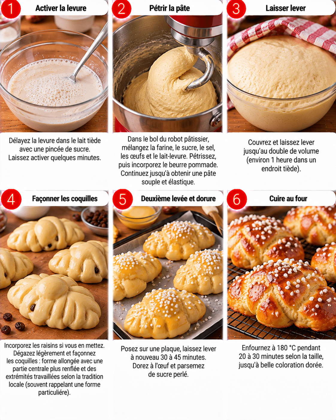 Guide de Préparation : Cugnole ou coquille de Noël : la brioche moelleuse du Nord qui sent les fêtes