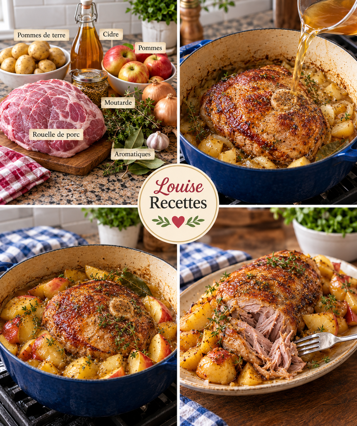 Rouelle de Porc Confite au Cidre et Pommes de Terre