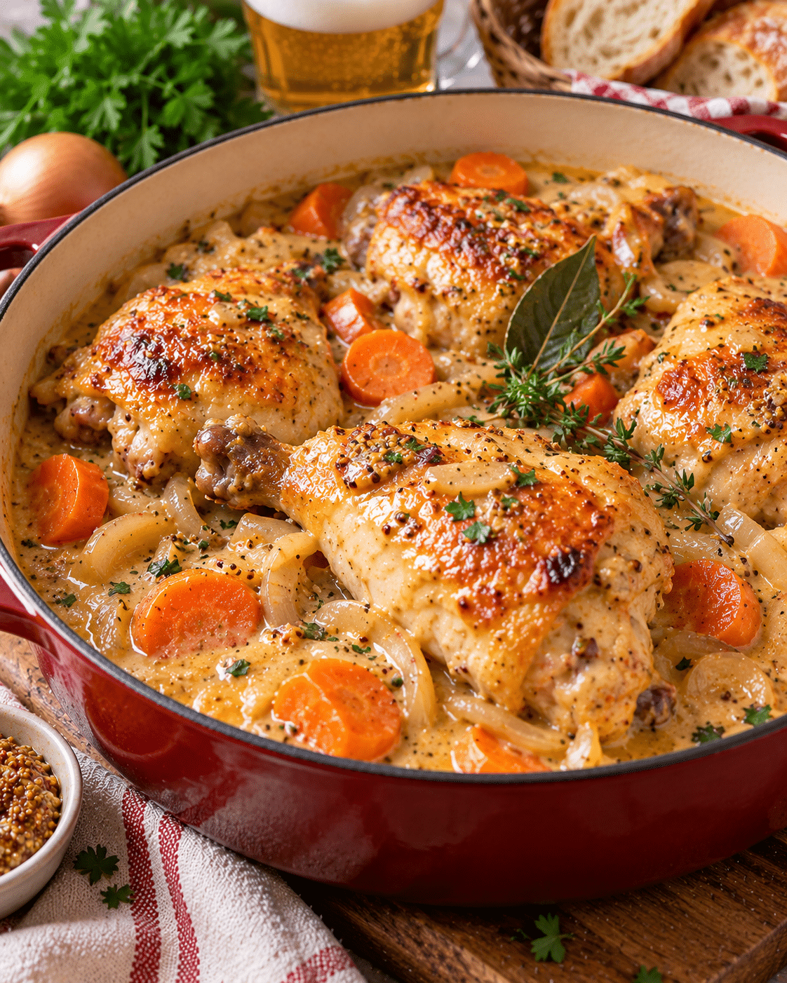 Poulet à la bière, tout en douceur