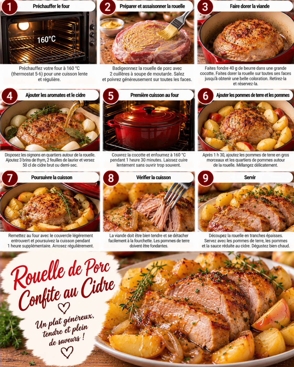 Guide de Préparation : Rouelle de Porc Confite au Cidre et Pommes de Terre : un festin maison Guide de Préparation : Rouelle de Porc Confite au Cidre et Pommes de Terre : un festin maison