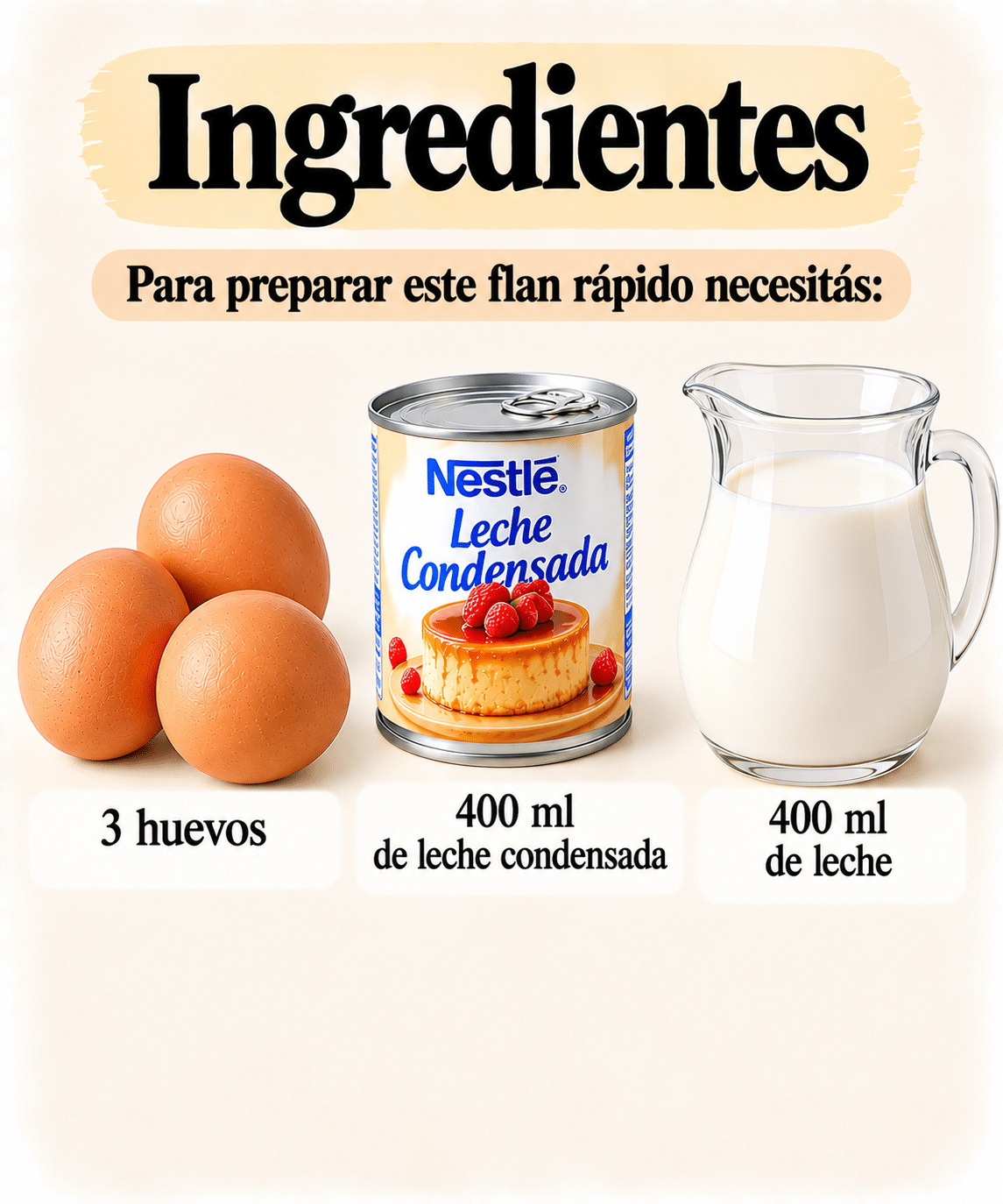 Guide de Préparation : Flan rápido de 3 ingredientes sin horno en Airfryer: cremoso, fácil y listo en minutos