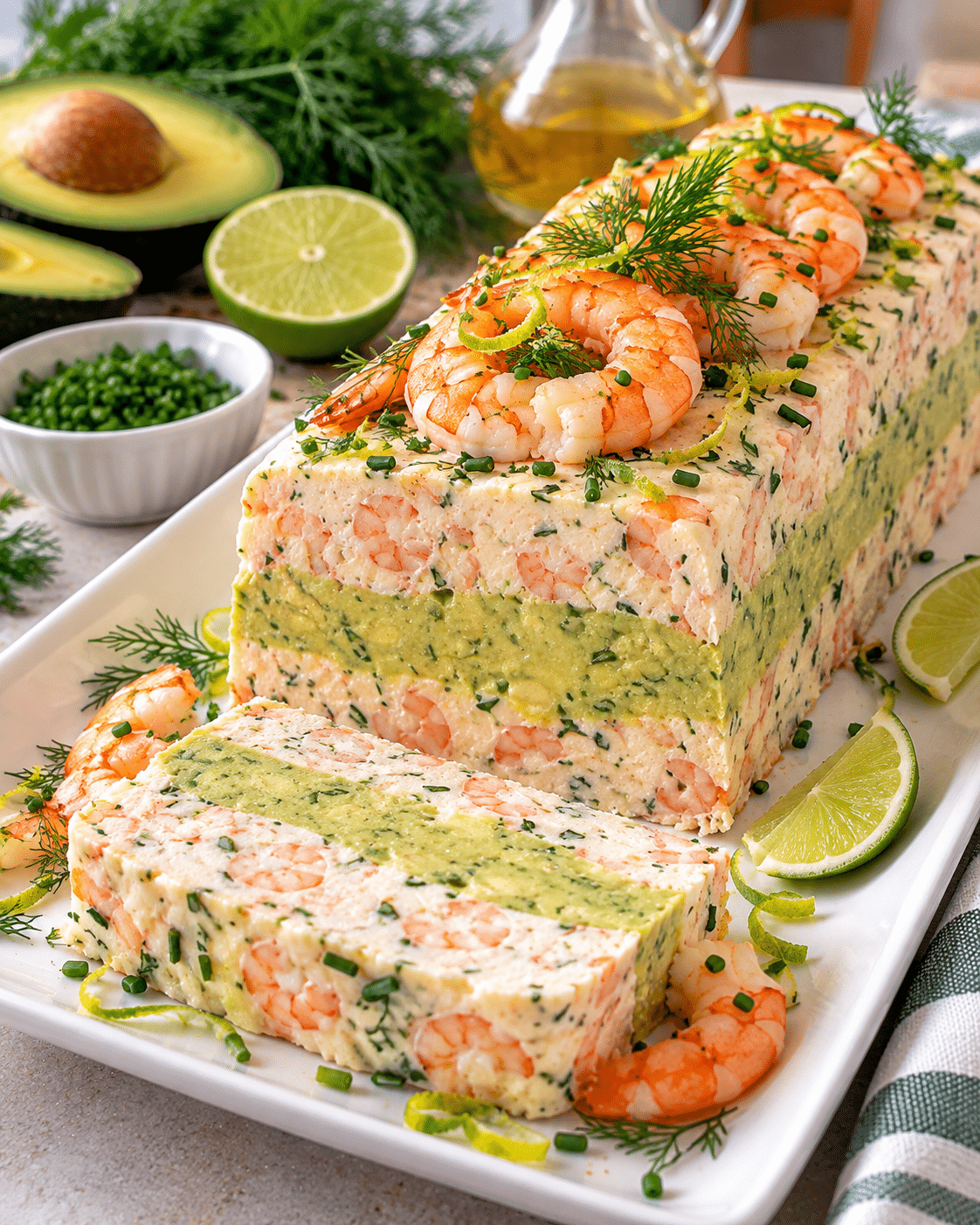 Bûche de crevettes à l’avocat et citron vert : l’entrée fraîche qui se prépare la veille