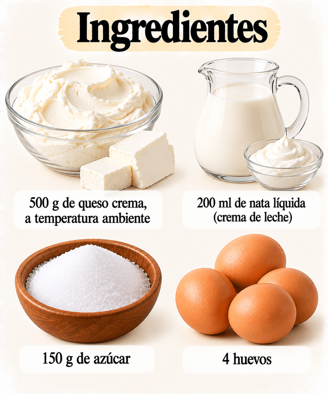 La Liste des Ingrédients : Tarta de queso cremosa de 4 ingredientes sin harina: el postre más fácil y adictivo que vas a preparar