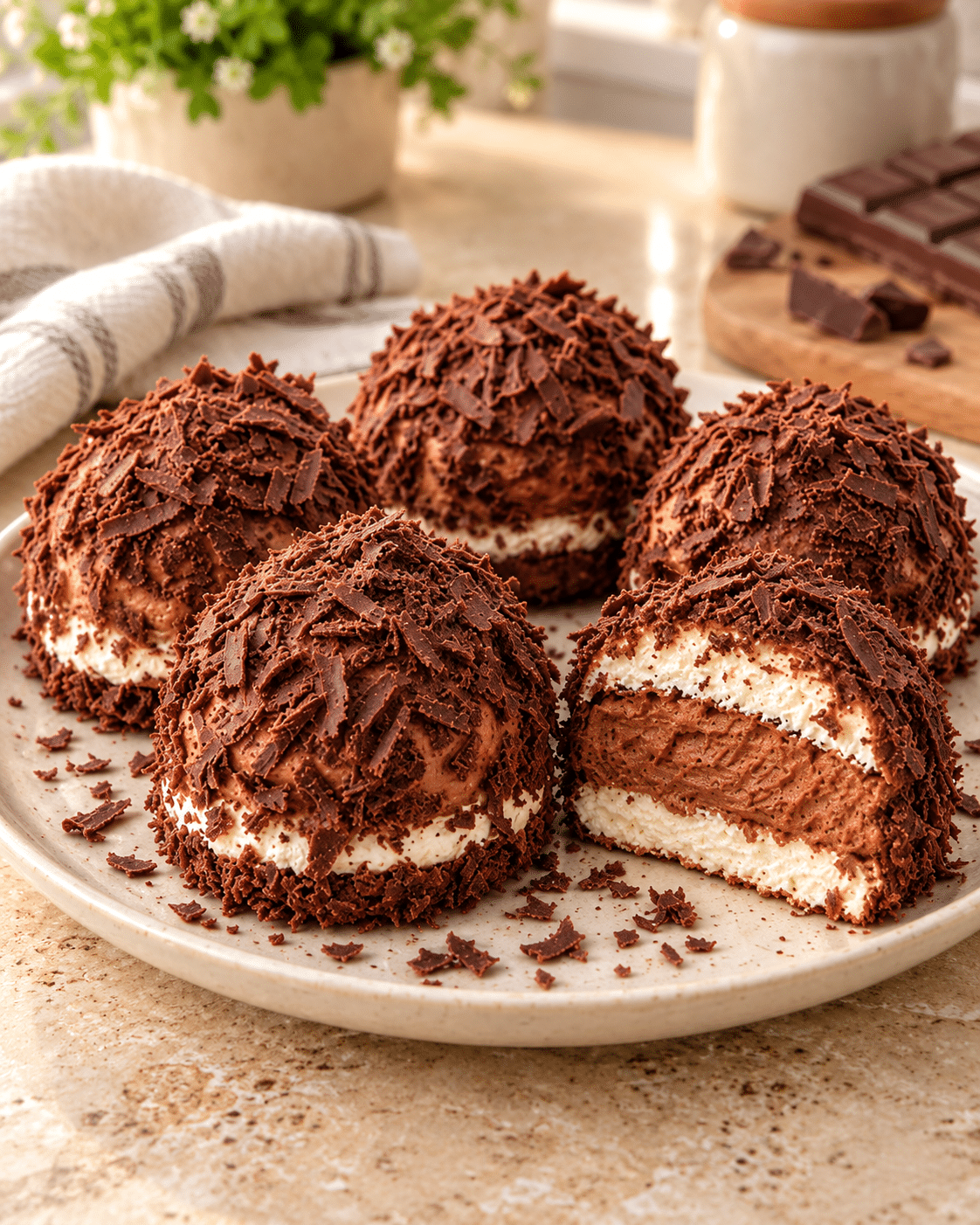 Merveilleux au chocolat de Noël : meringues croquantes et ganache montée