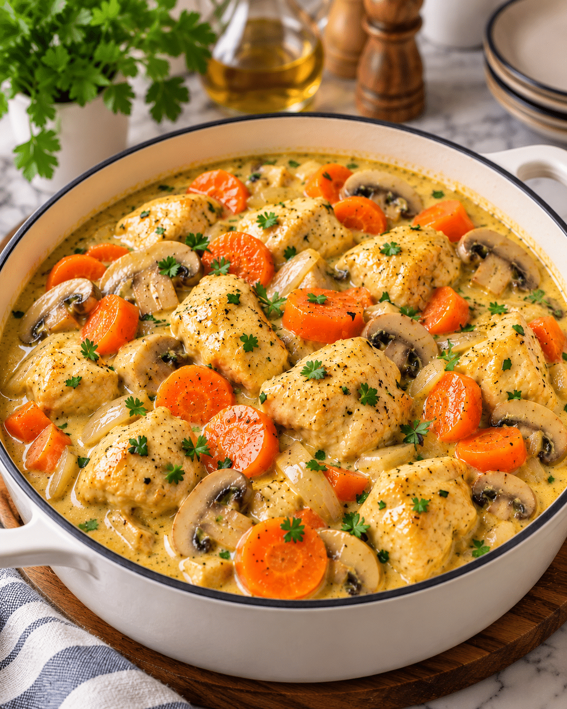Blanquette de poulet au curry doux : la version familiale crémeuse et parfumée