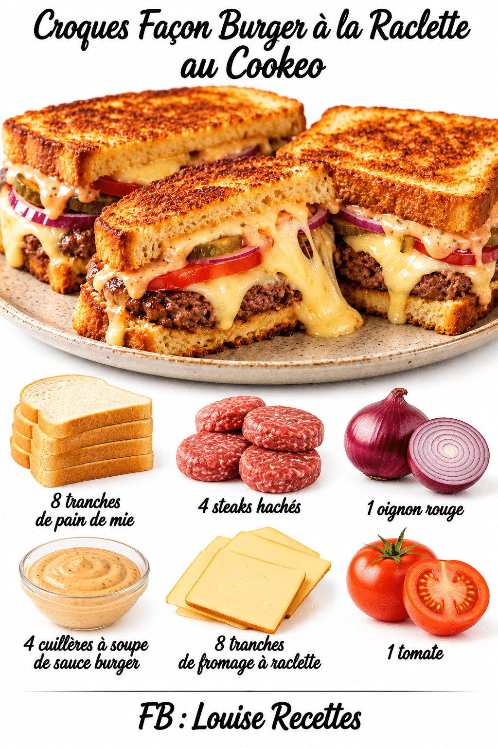 Croques façon burger à la raclette au Cookeo