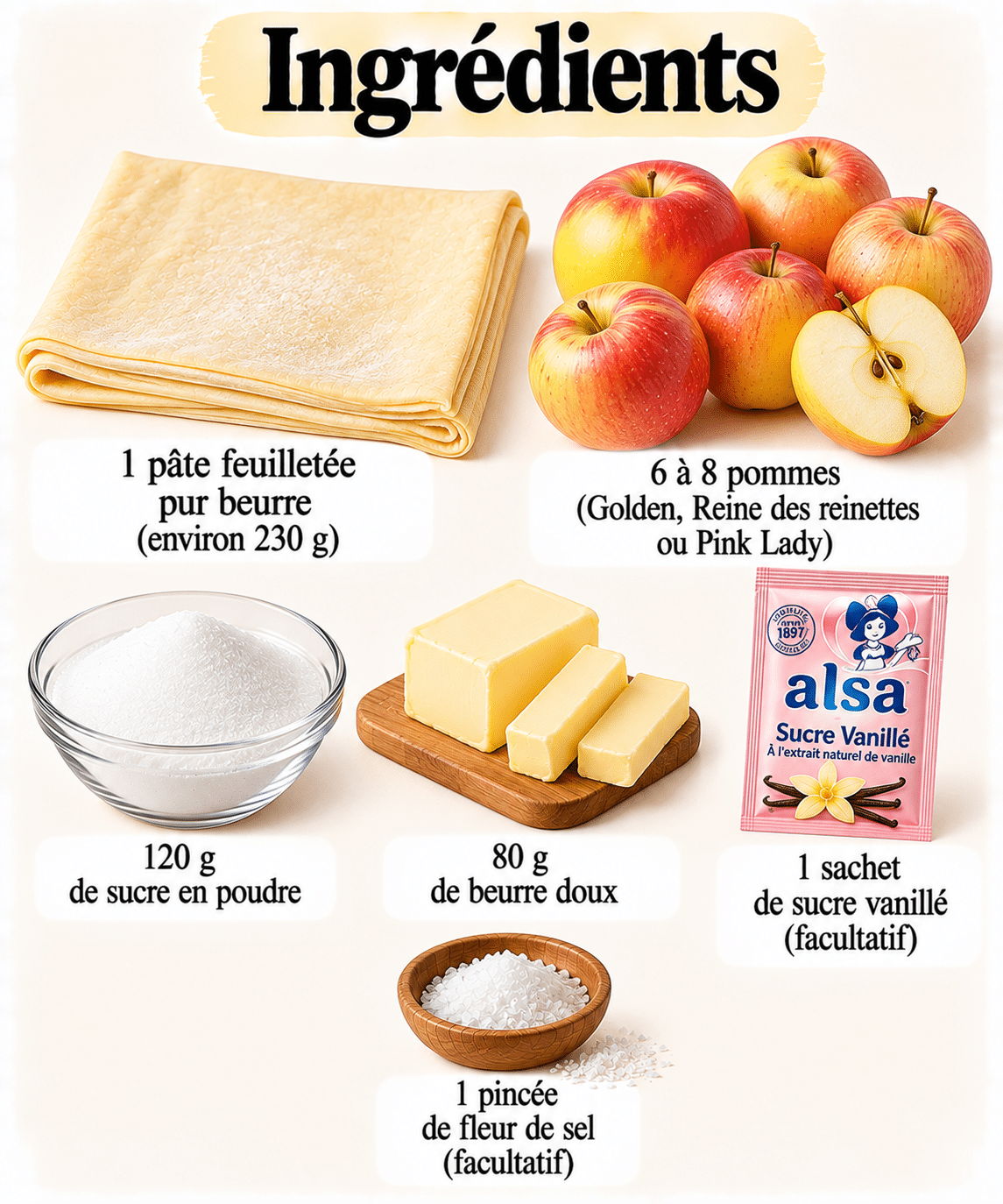 La Liste des Ingrédients : Tarte Tatin traditionnelle aux pommes caramélisées : la recette renversée qui sent déjà l’automne