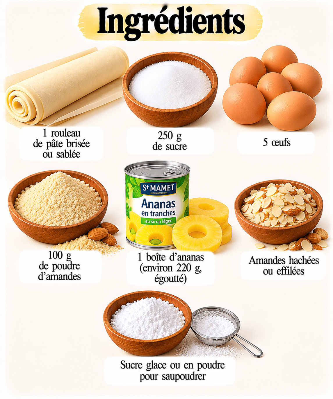 La Liste des Ingrédients : Tarte à l’ananas et aux amandes : la tarte simple qui fait toujours son effet
