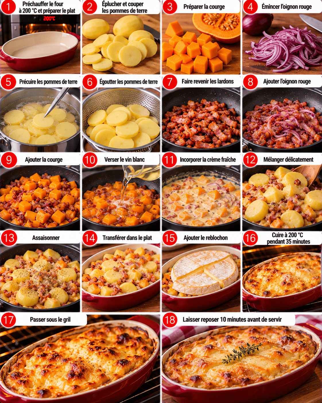 Guide de Préparation : Tartiflette d’automne, crémeuse et bien gratinée : le gratin qui sent la saison