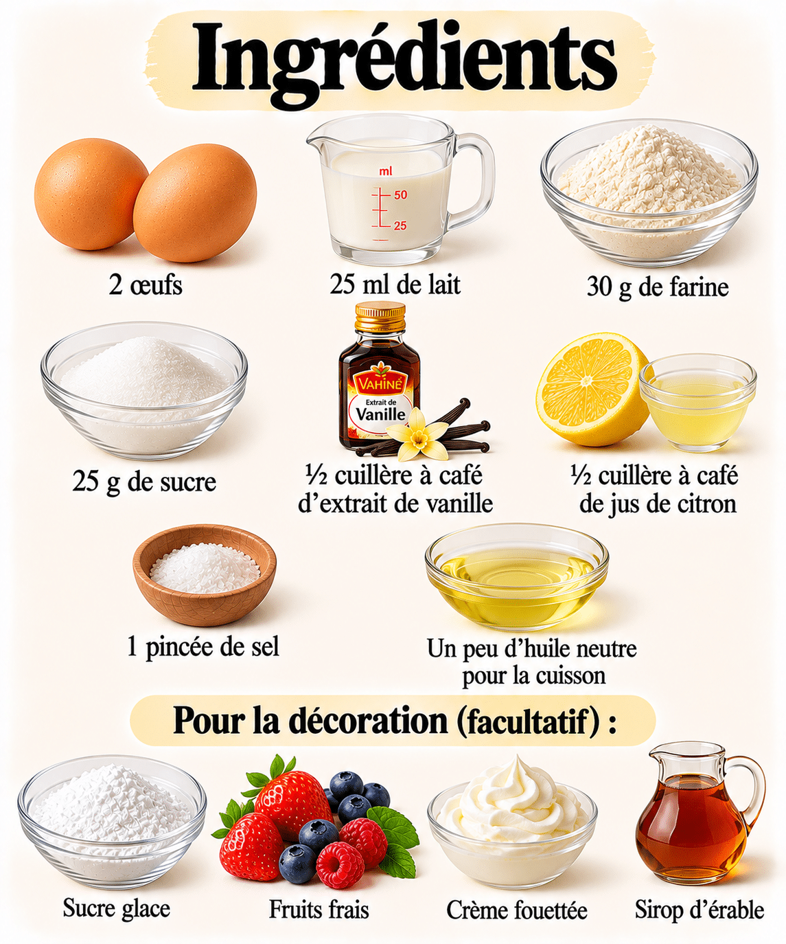 La Liste des Ingrédients : Pancakes japonais soufflés ultra moelleux : la recette haute et légère qui impressionne