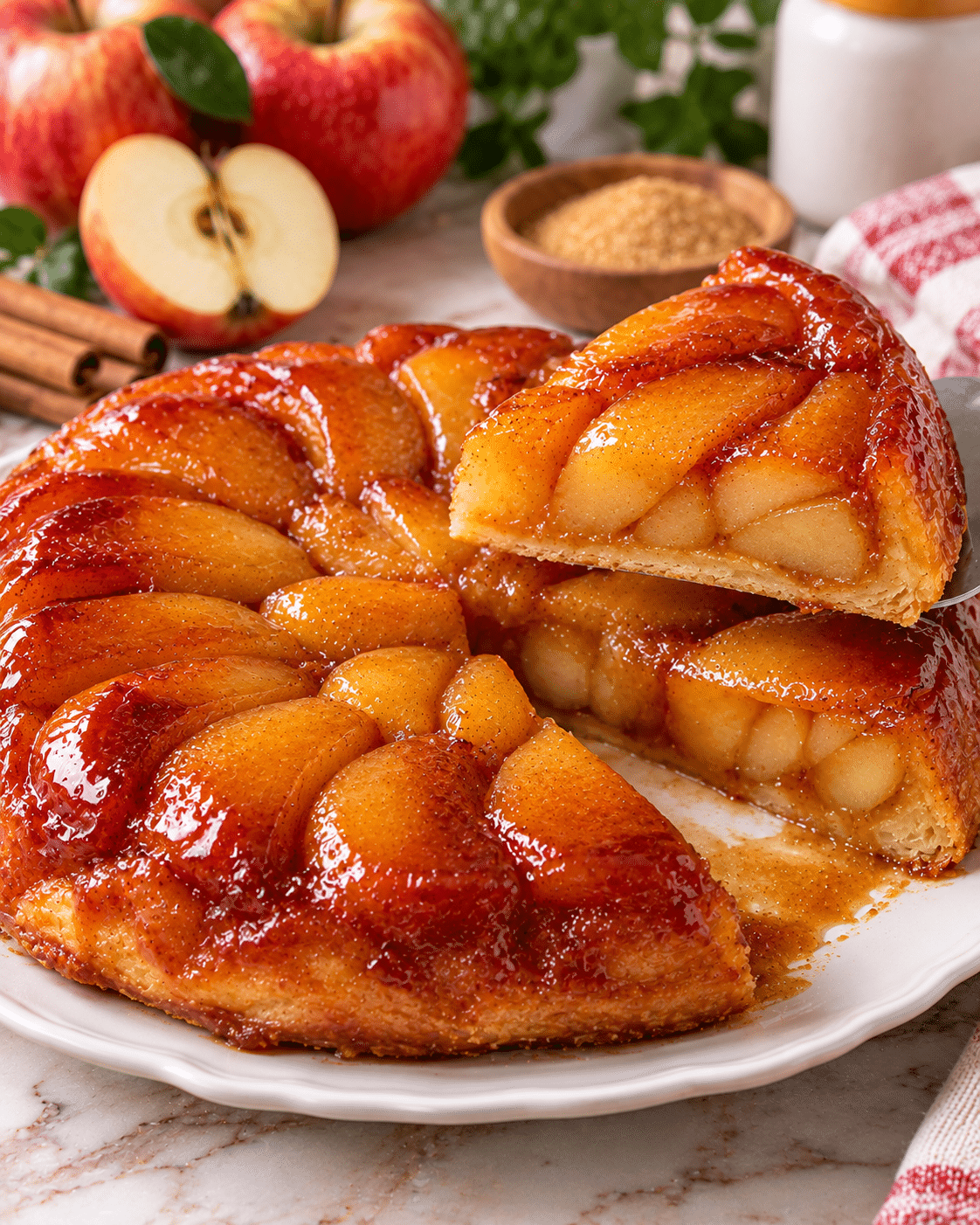 Tarte Tatin traditionnelle aux pommes caramélisées : la recette renversée