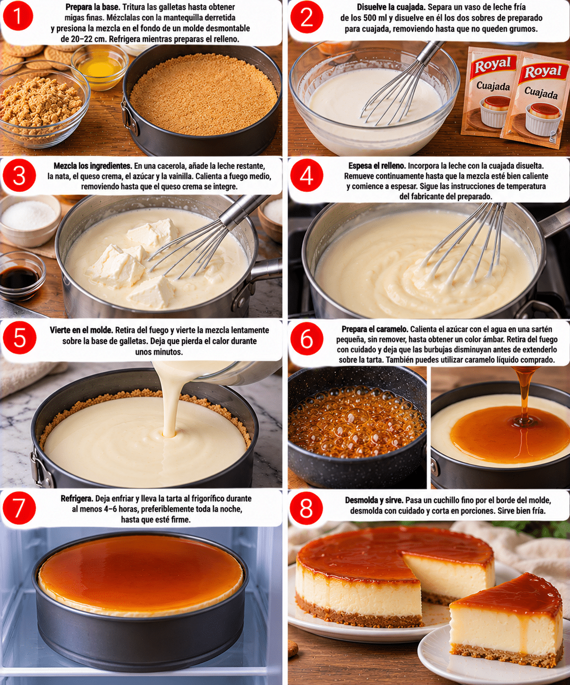 Guide de Préparation : Tarta de cuajada fácil y cremosa: suave, delicada y con un toque de caramelo Guide de Préparation : Tarta de cuajada fácil y cremosa: suave, delicada y con un toque de caramelo
