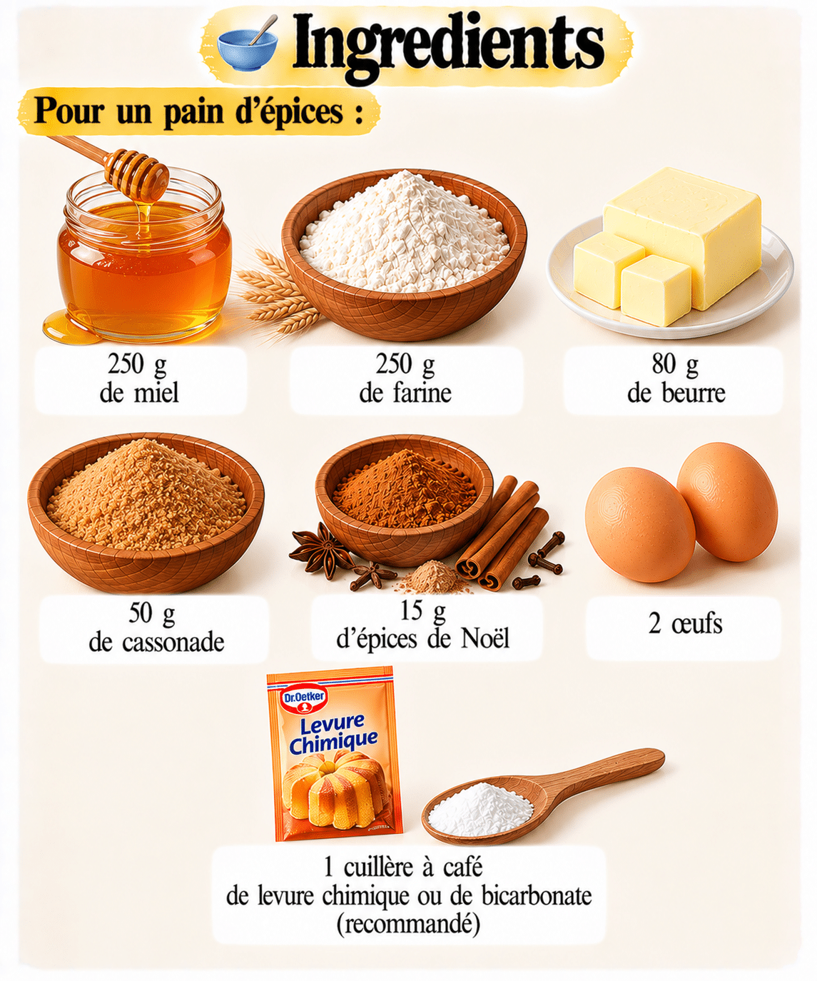 La Liste des Ingrédients : L’incontournable pain d’épices de Noël : ultra-moelleux et parfumé