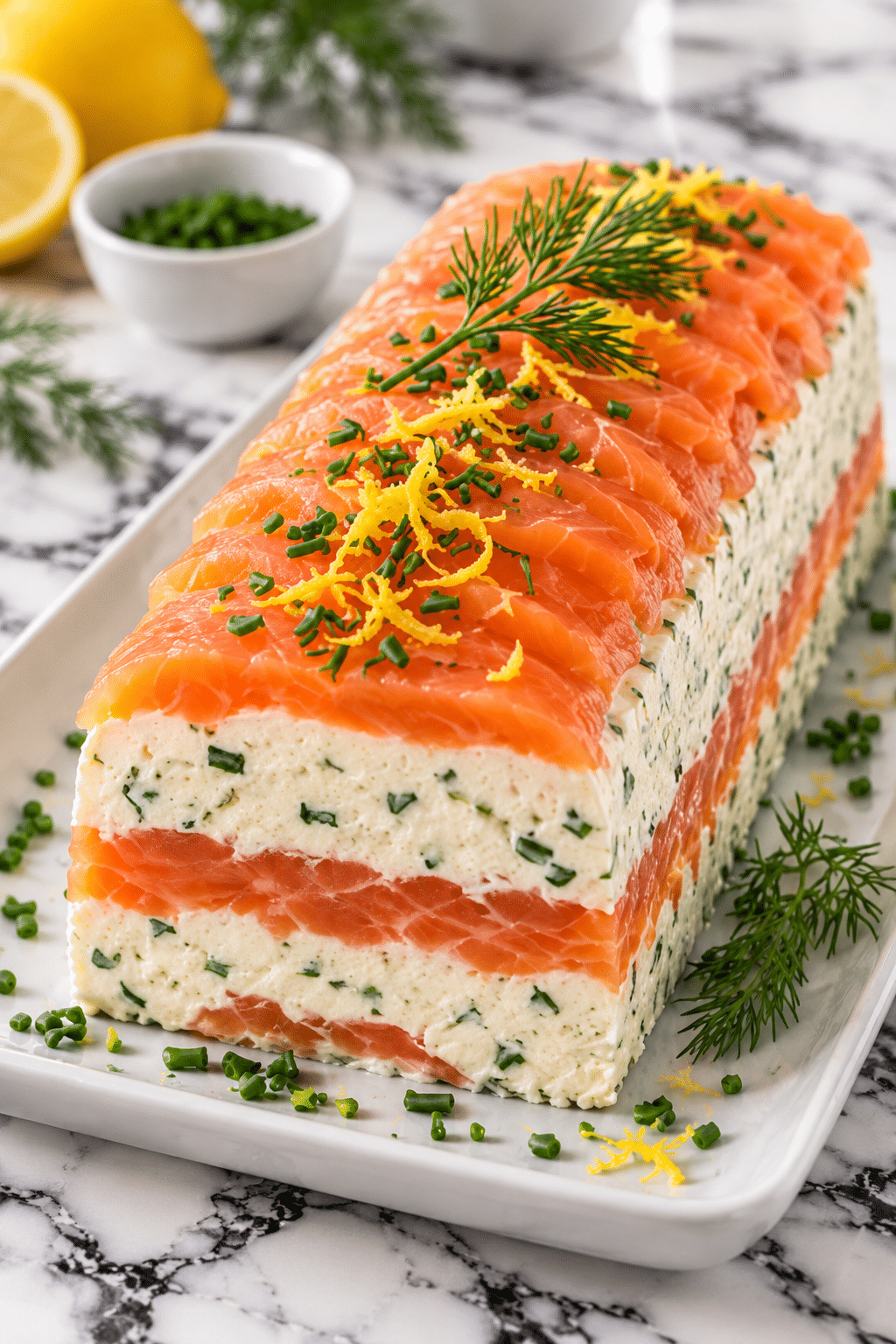 Bûche au saumon et fromage frais