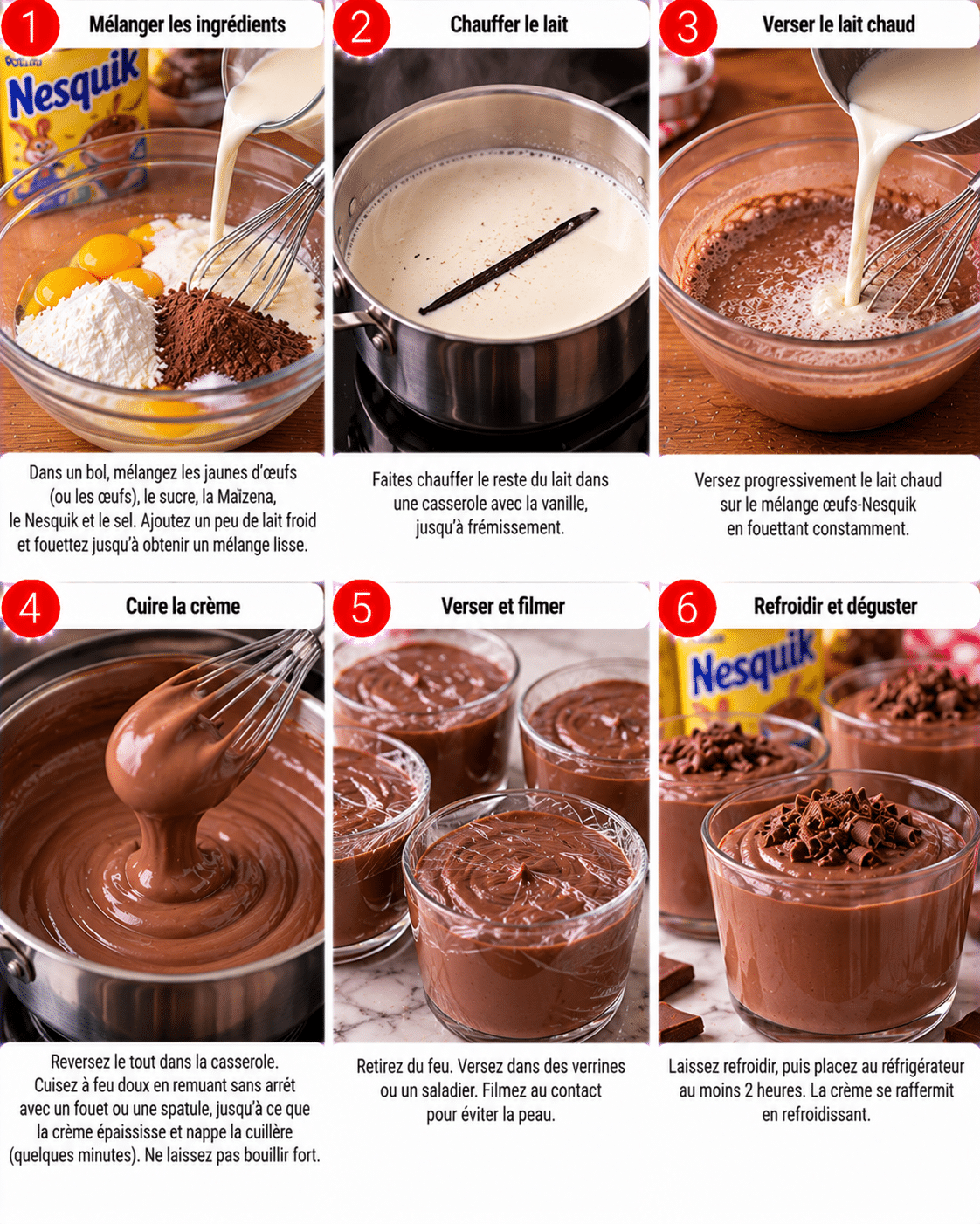 Guide de Préparation : Crème dessert au Nesquik : la recette rapide et chocolatée qui plaît à tous