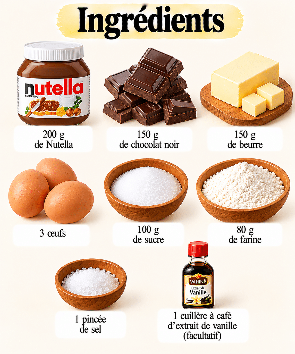 La Liste des Ingrédients : Brownies au Nutella ultra fondants et irrésistibles : le gâteau qui se mange encore tiède