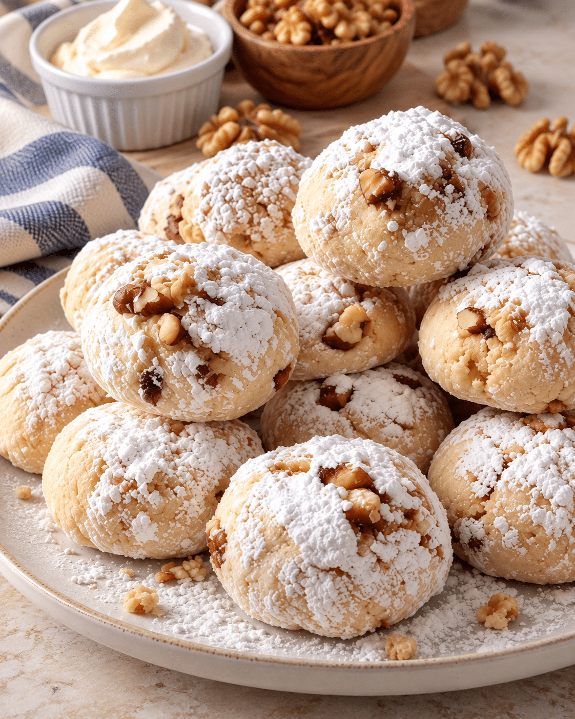 Galletas caseras de nueces y azúcar glas