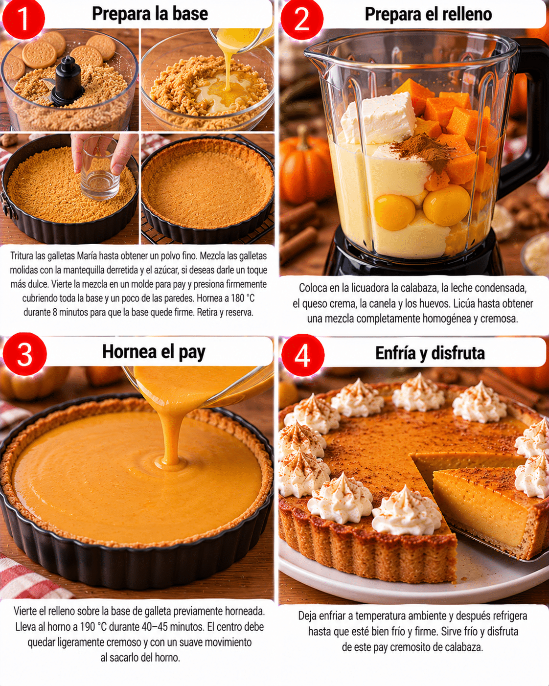 Guide de Préparation : Pay cremoso de calabaza: la receta de la suegra que enamora a todos