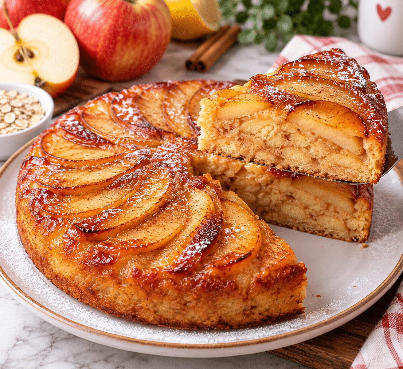 Tarta de manzana en sartén