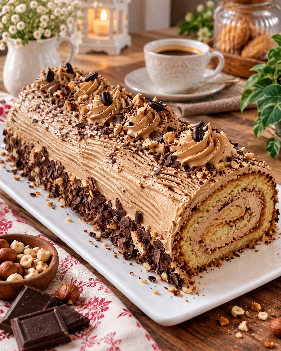 Bûche de Noël moka au café