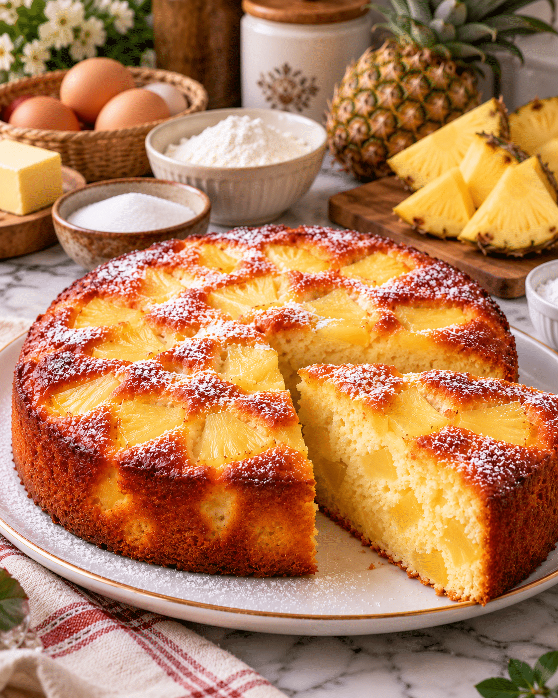 Gâteau au yaourt et à l’ananas : la recette moelleuse et fruitée