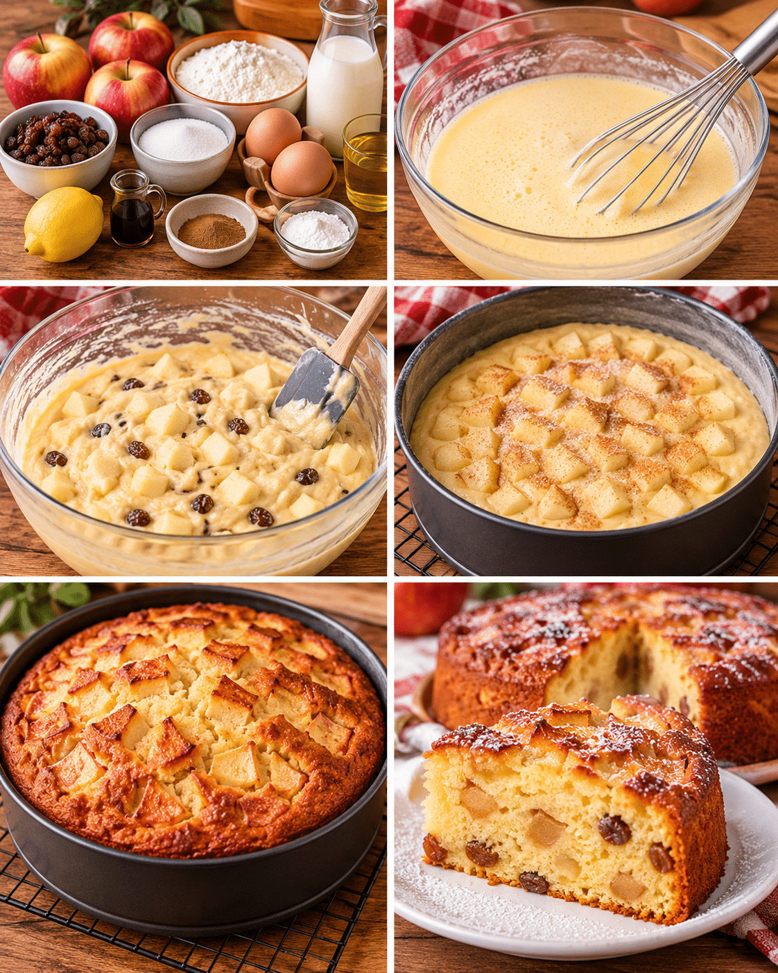 Guide de Préparation : Bizcocho con manzana y pasas: húmedo, aromático y con sabor a hogar