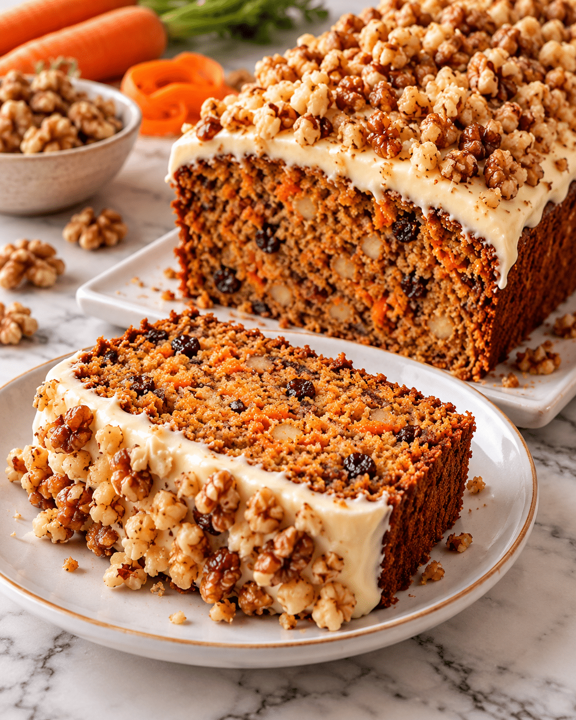 Bizcocho vegano de zanahoria y nueces